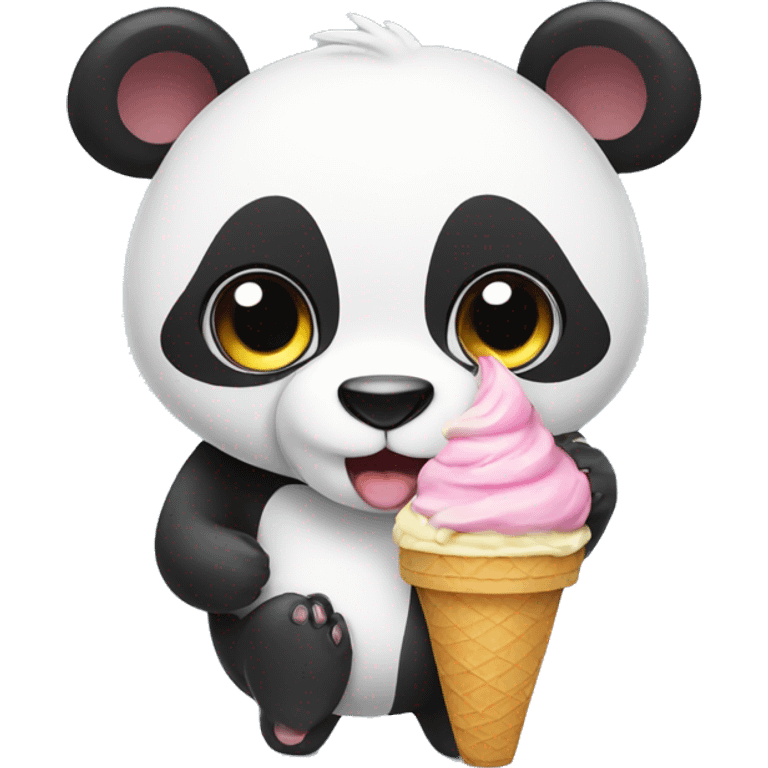 Panda eating ice cream emoji