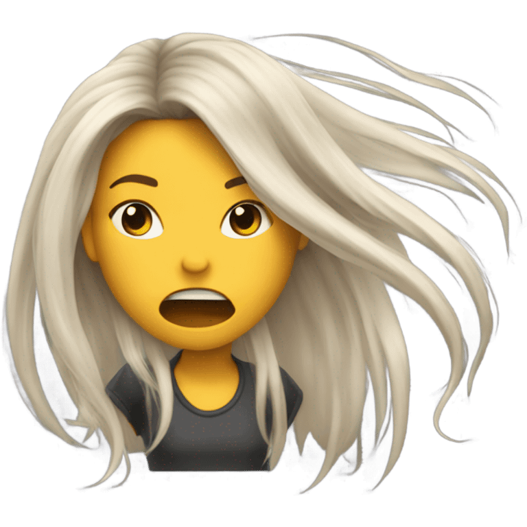 Girl headbanging emoji