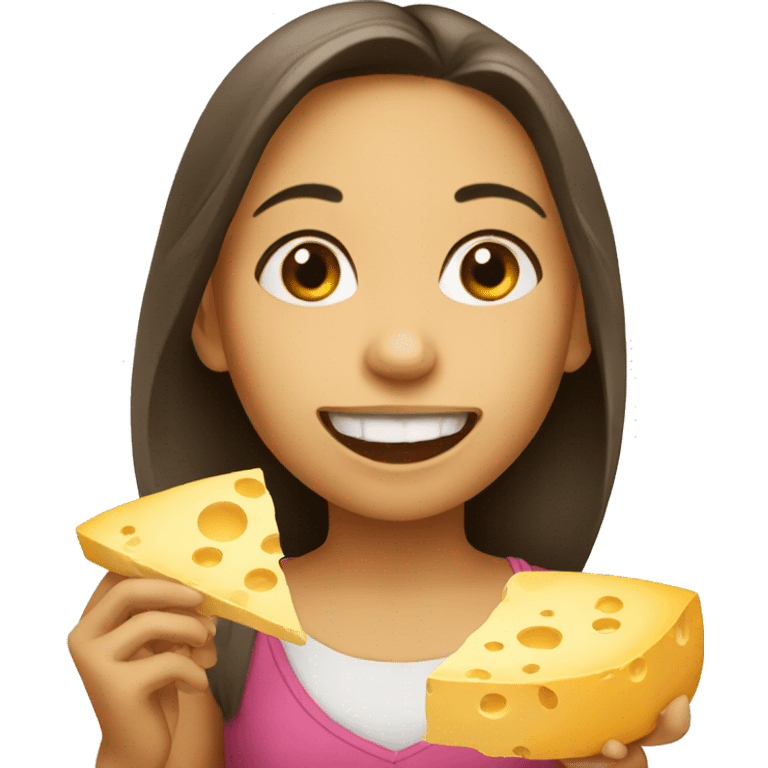 Girl eating cheese  emoji