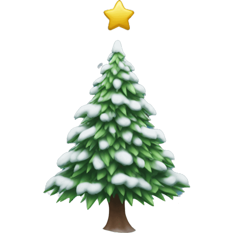 christmas tree in snow emoji