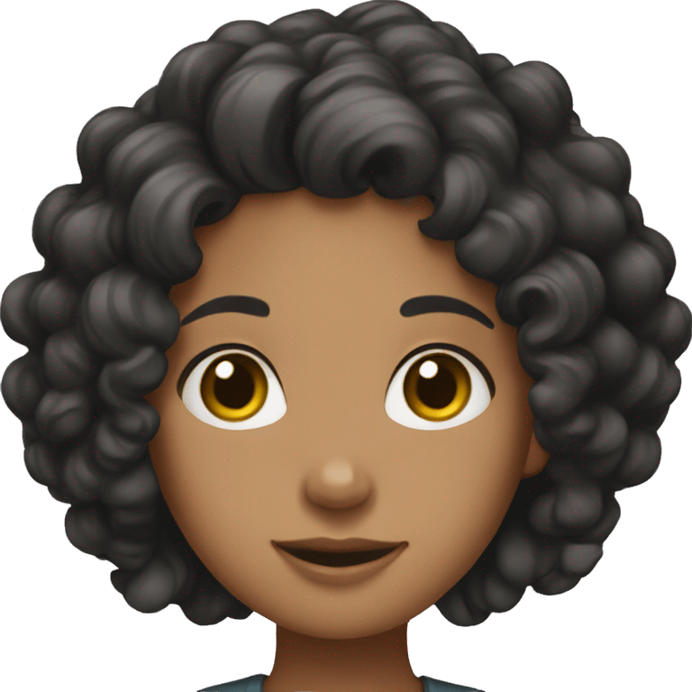 Girl with curly black hair emoji