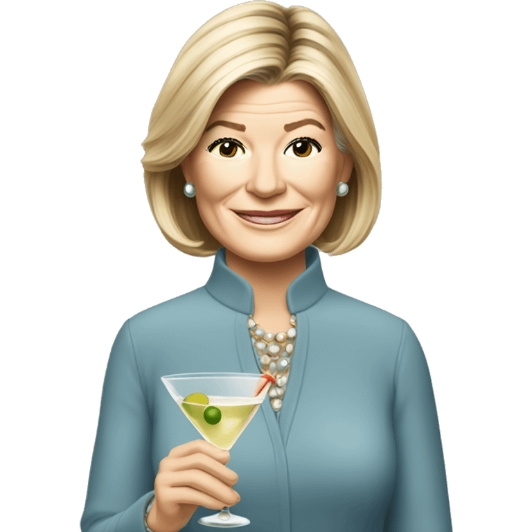 Martha Stewart holding a martini at Christmas  emoji