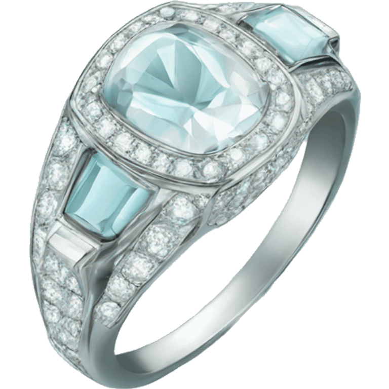 Silver ring with Tiffany diamond  emoji