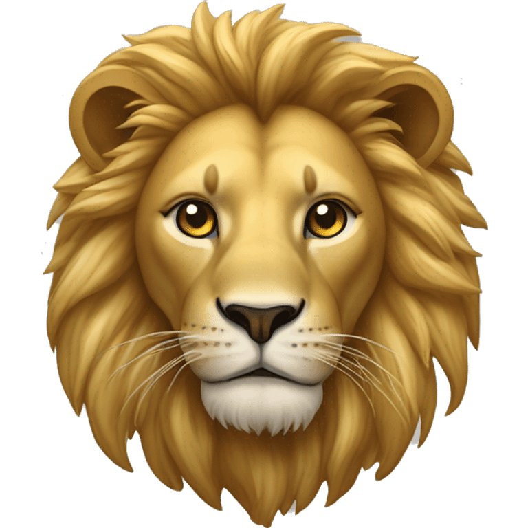 Un lion en or avec une cicatrice sur l'oeil vieux emoji