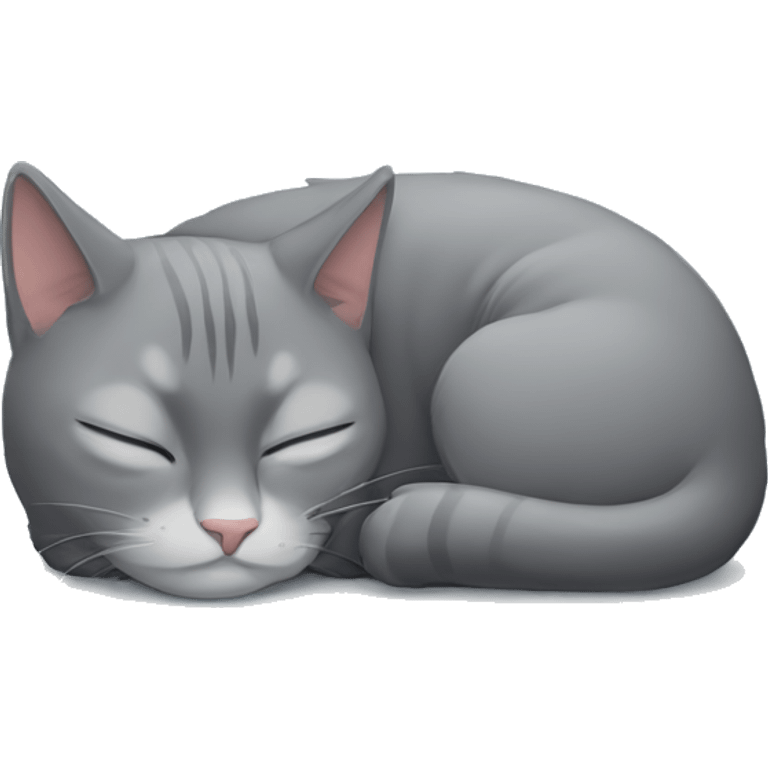 a grey cat sleeping emoji