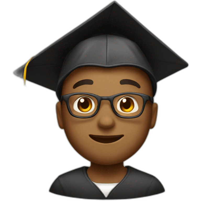 a student greets in an academic hat emoji