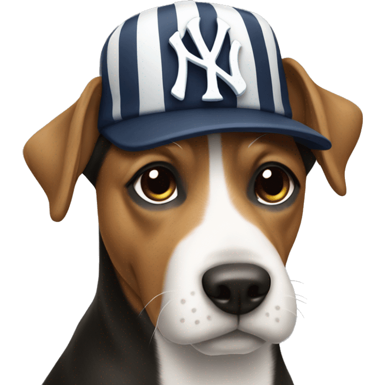 Dog with a Yankee hat emoji