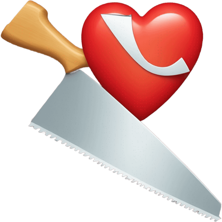 hand saw and red heart emoji