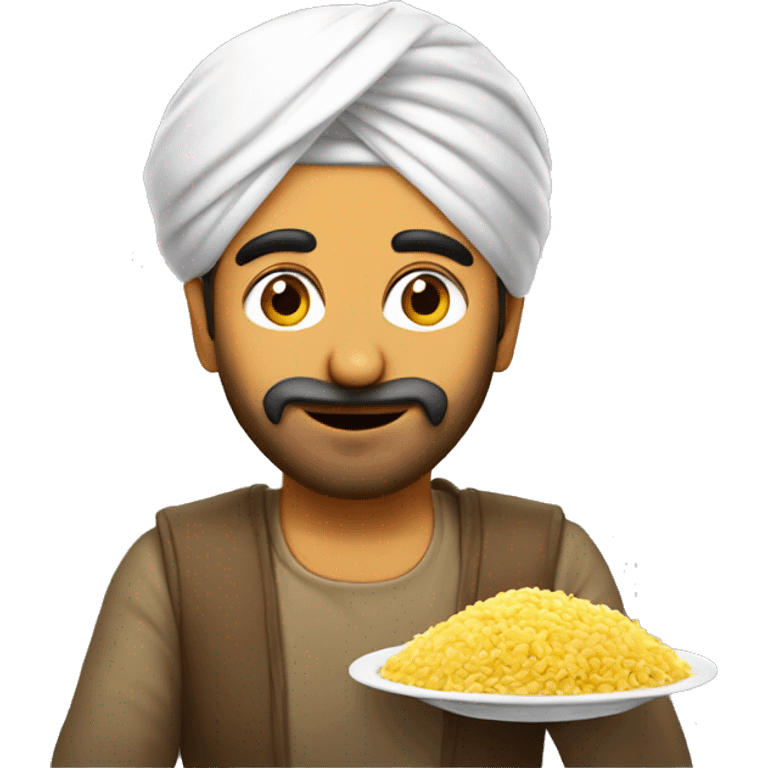 a punjabi man eating poha emoji