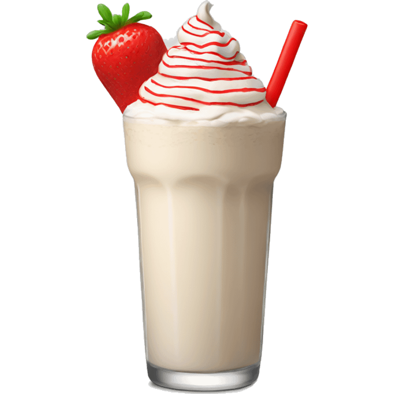 Milkshake tall with a red logo emoji