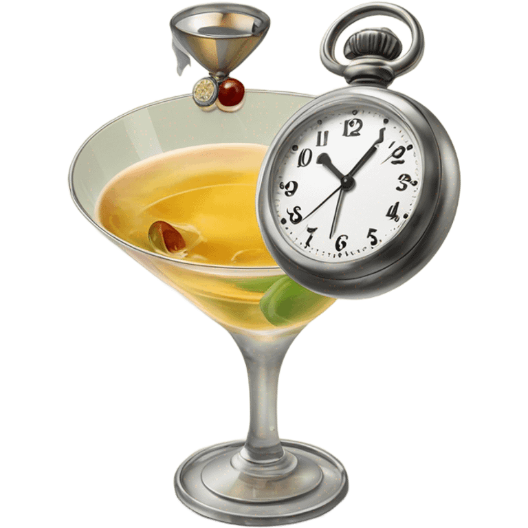 Martini Glass looking at a watch emoji