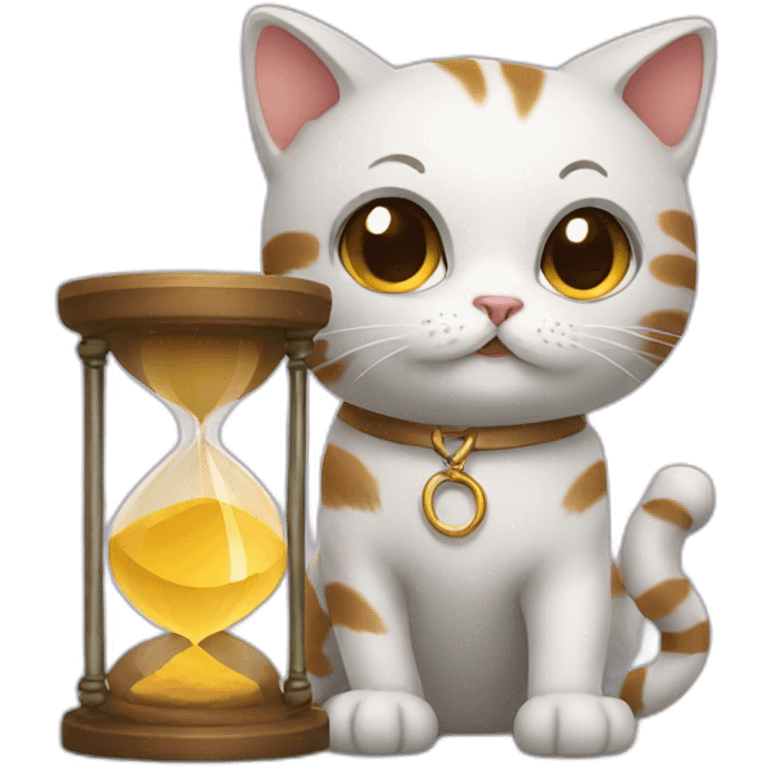 cat holding a hourglass emoji