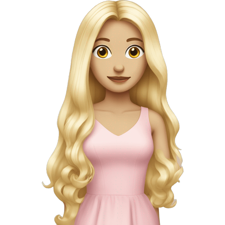 light pink dress blonde girl long hair emoji