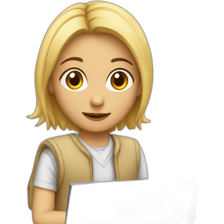 a girl who writes computer emoji