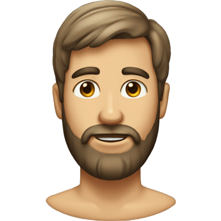 Guy with beard in chin and oval facs emoji