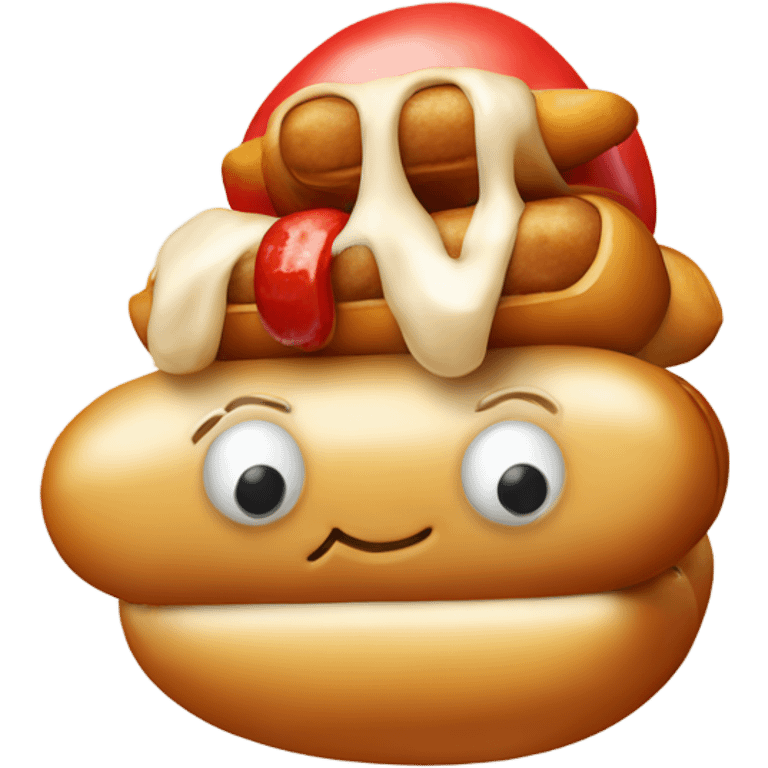 Hotdog with a small mushroom cap  emoji