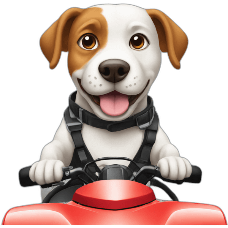 dog riding ATV emoji