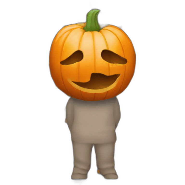 Homme avec masque de citrouille emoji