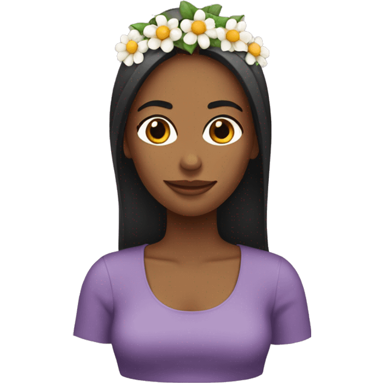 Mujer con diadema de flores emoji