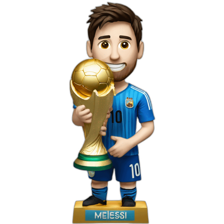 LIONEL MESSI WITH WORLD CUP TROPHY emoji