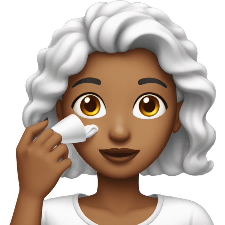  girl applying cream on face emoji