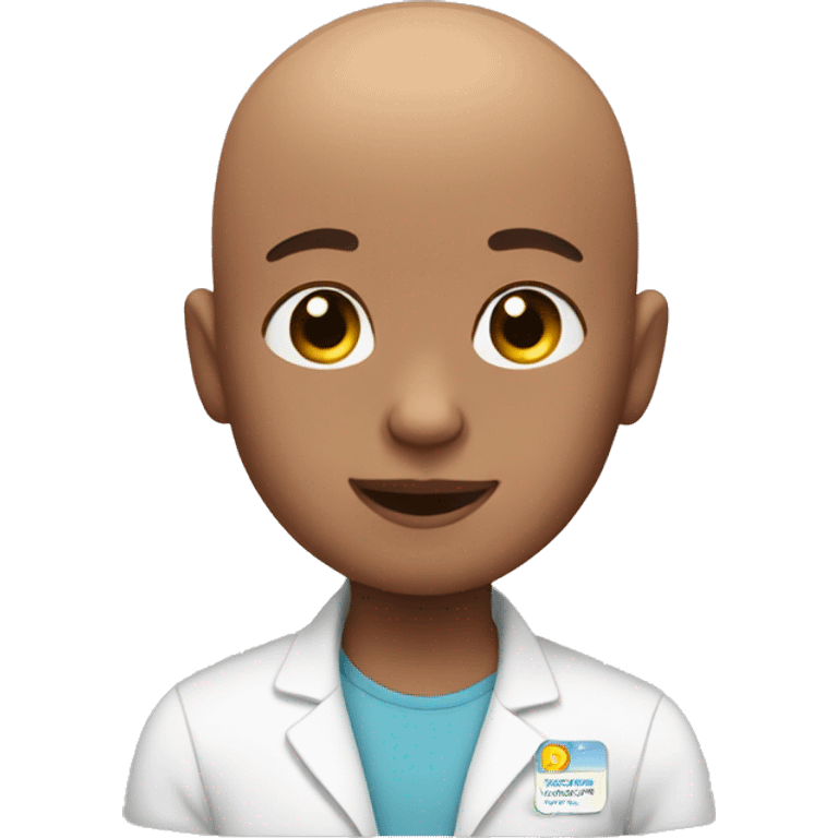 Cute bald boy with chemo therapy emoji