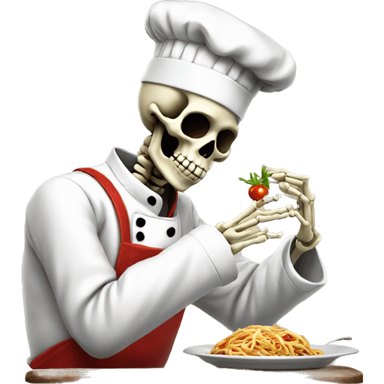 skeleton Chefs blowing Kiss with Italian hand emoji