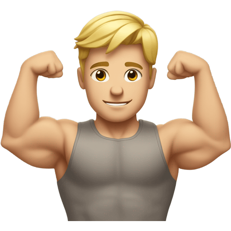 white young muscle man with his hands behind his head in a relaxed pose emoji