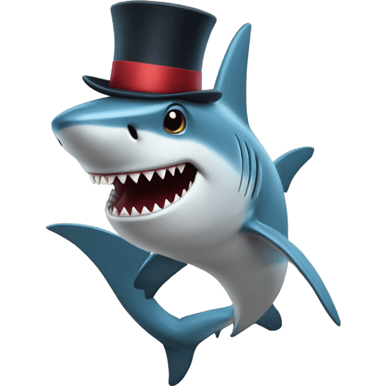 shark with tophat and  emoji