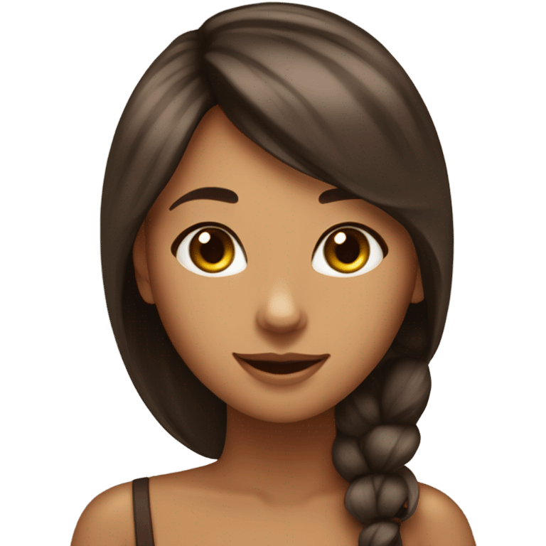 Beautiful woman long dark brown hair have Straight bangs hug bengal cat emoji