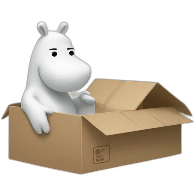 Moomin delivers a box with gear emoji