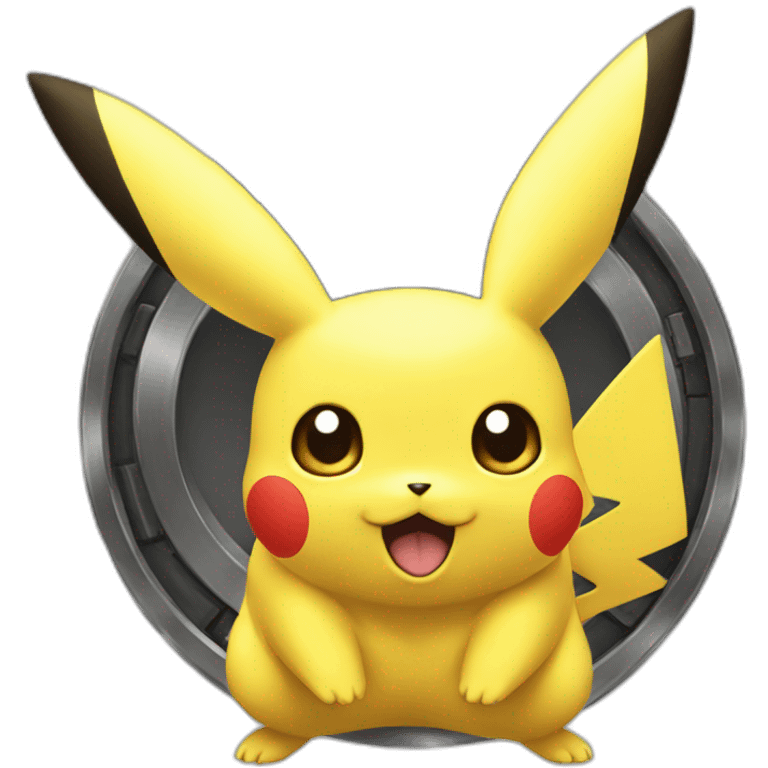 Pikachu on the three force emoji