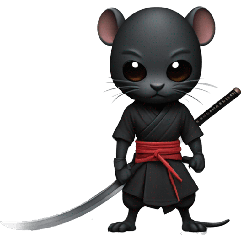 ninja black rat with katana emoji