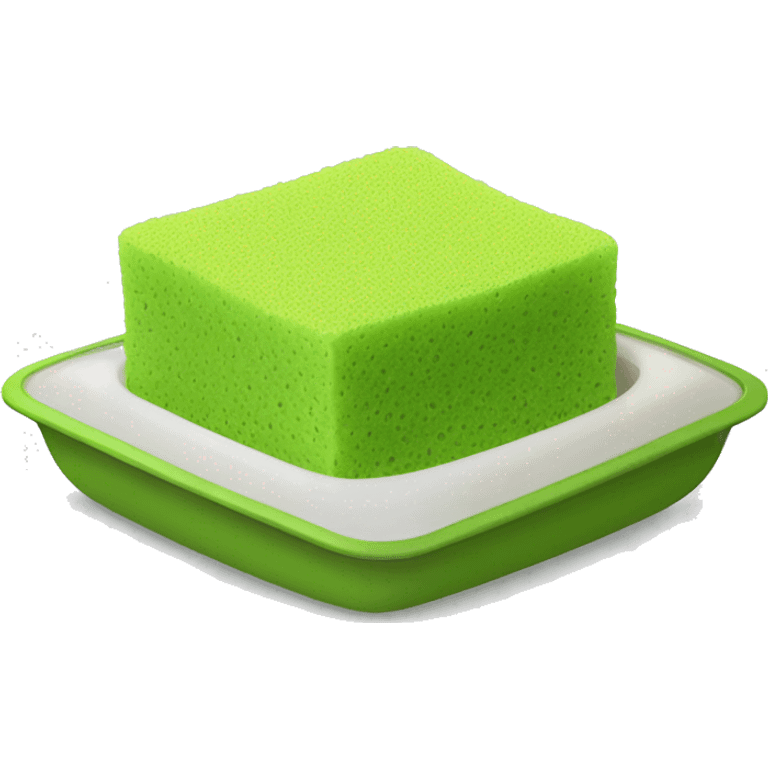 green flat square dish sponge emoji