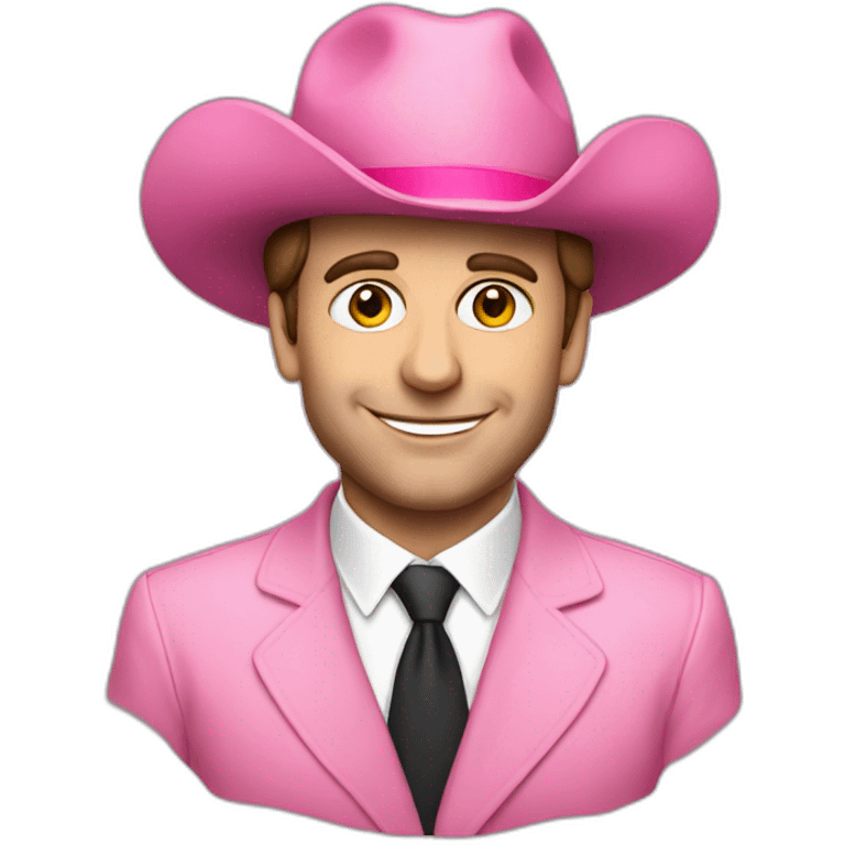 Macron with a pink hat emoji