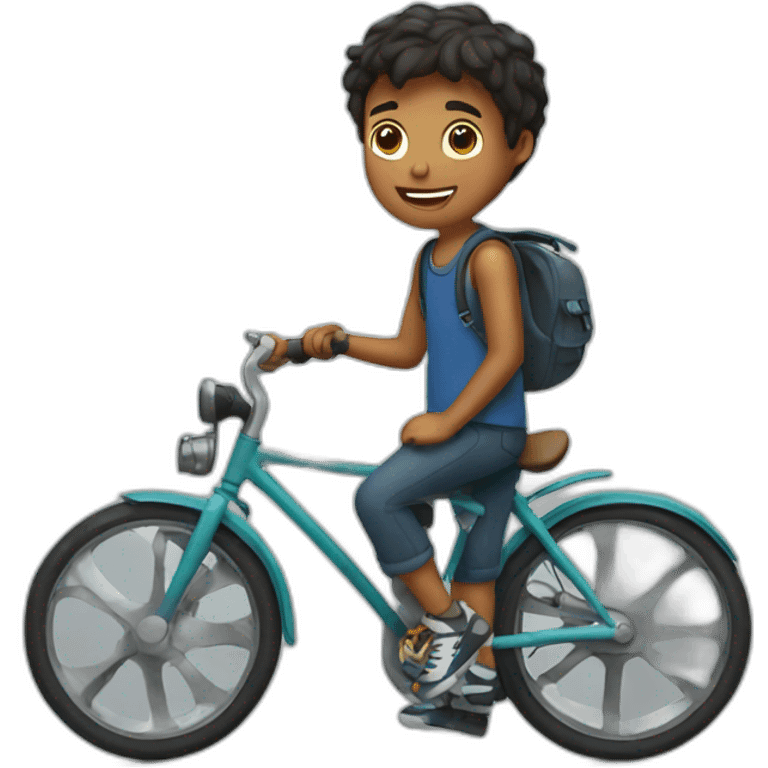 boy  with bike emoji