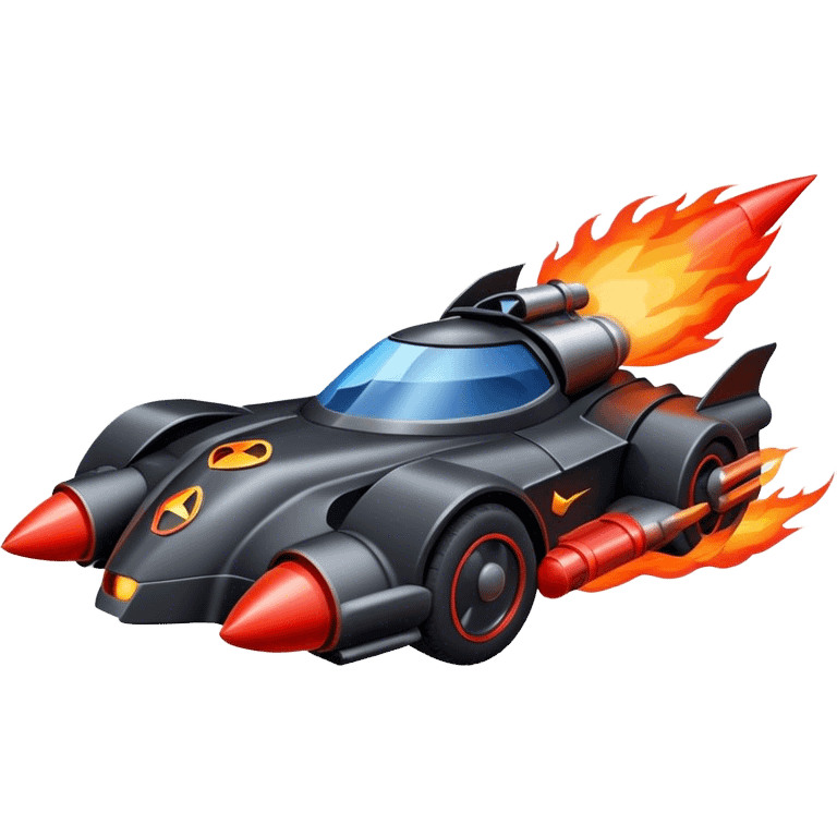 ROCKET IN FIRE BATMOBILE emoji