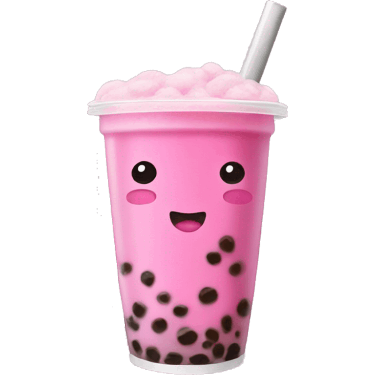 Pink boba tea emoji