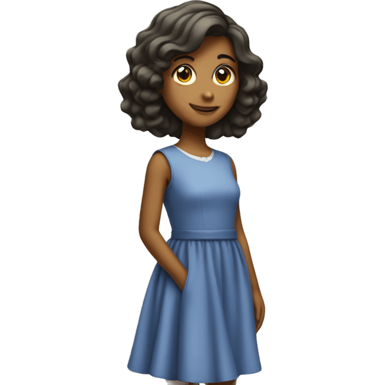 girl in dress by wall emoji