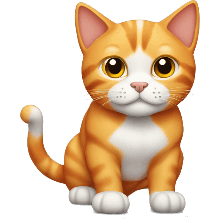 Orange tabby cat with muscles emoji