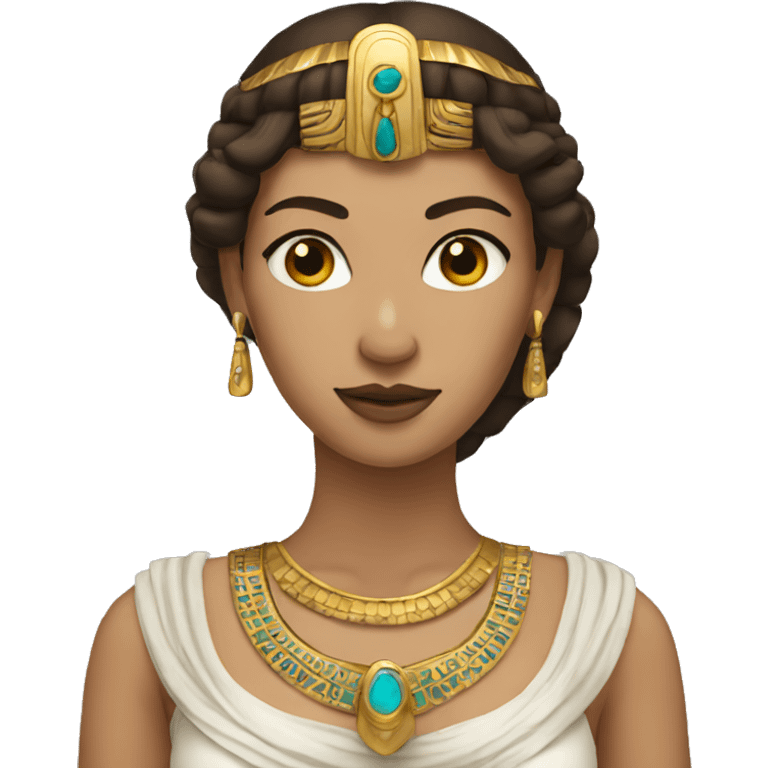 Cleopatra with long brown hair emoji