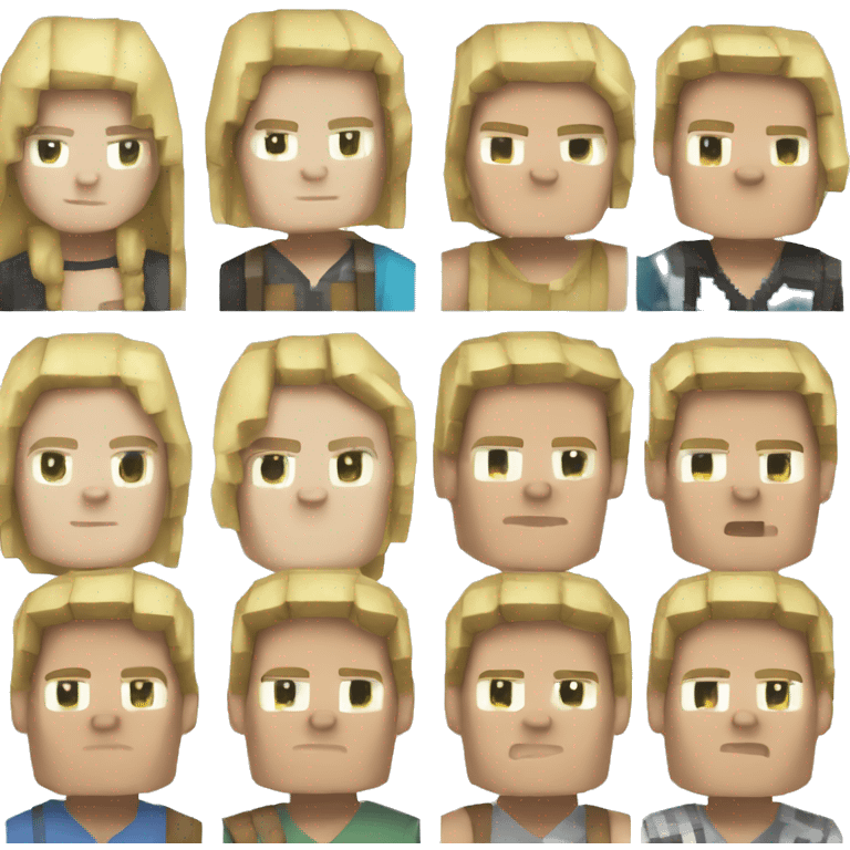 minecraft avatar log blond hair emoji