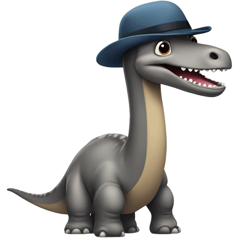 Diplodocus with moustache and flat cap emoji