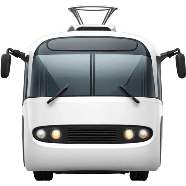 modern white trolleybus emoji