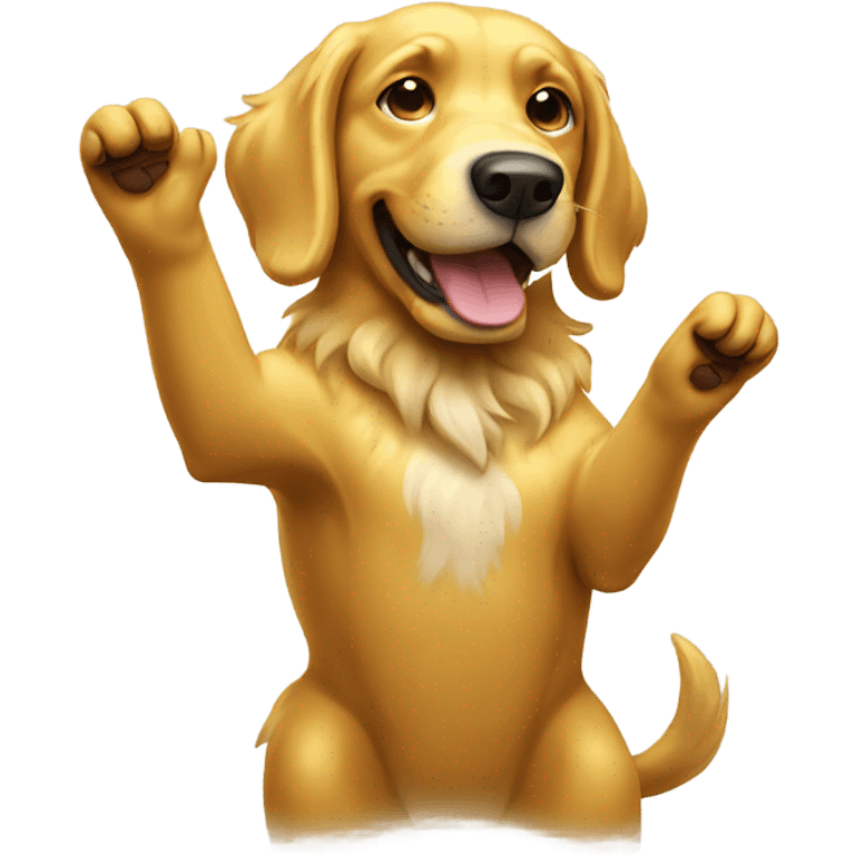 Golden dog waving emoji