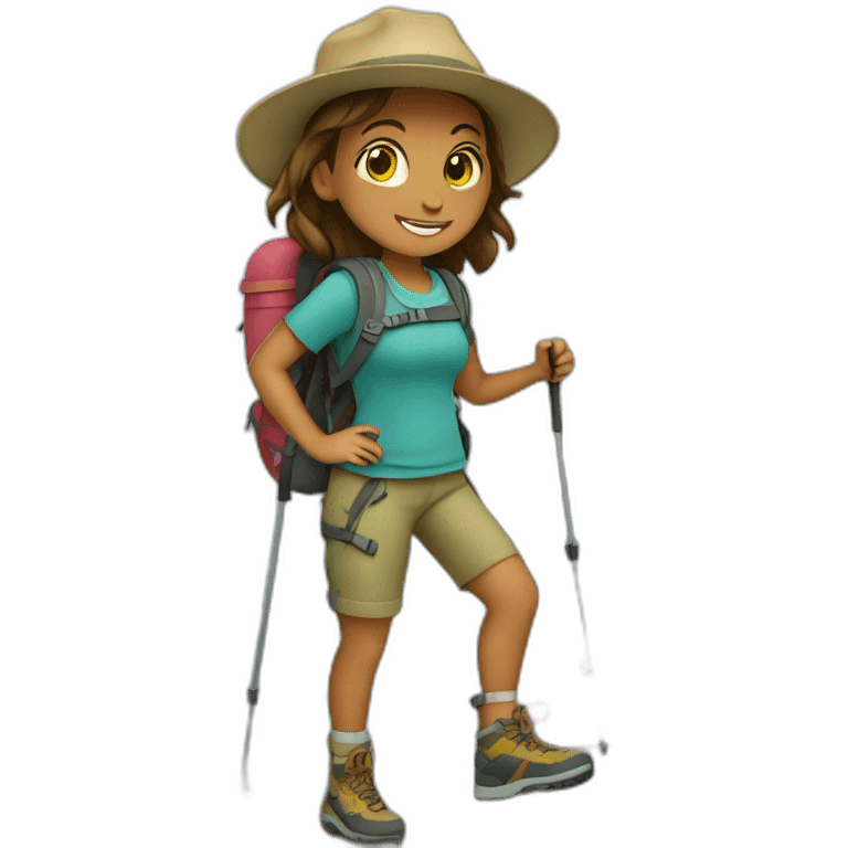 girl hiking emoji