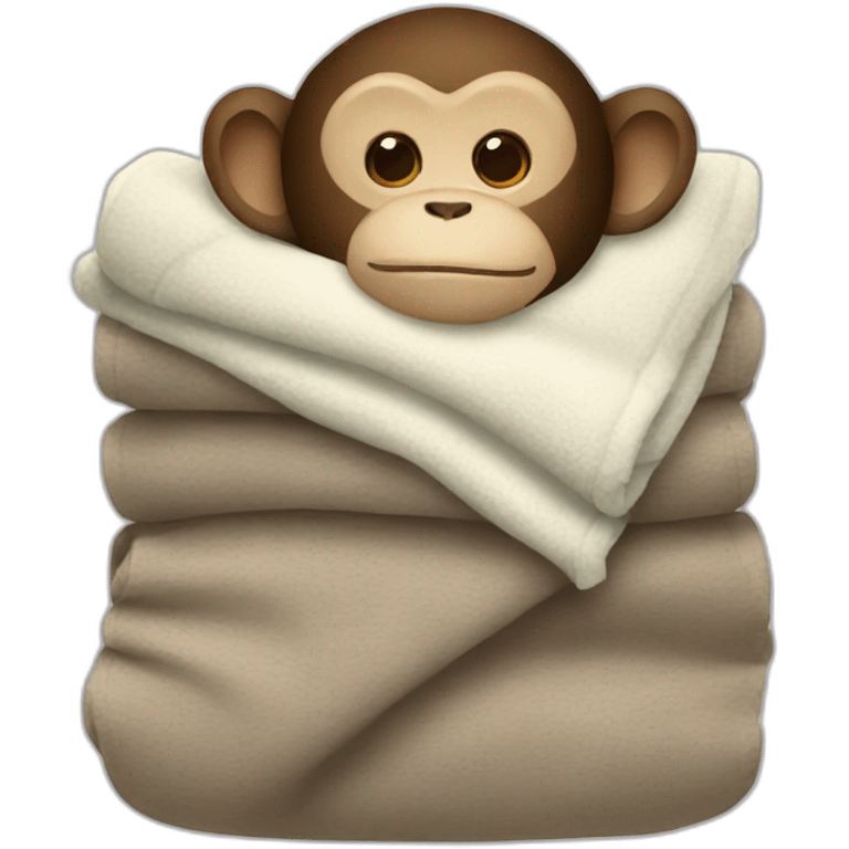 Monkey sleeping with a blanket emoji