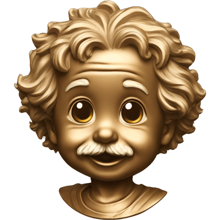 albert einstein happy baby face bronze medal emoji