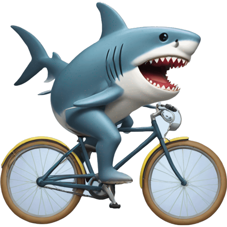 Shark riding a bike  emoji