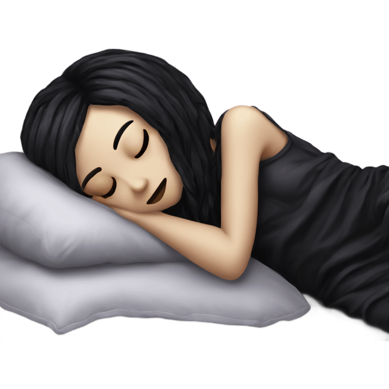 Goth girl sleeping in pillow emoji